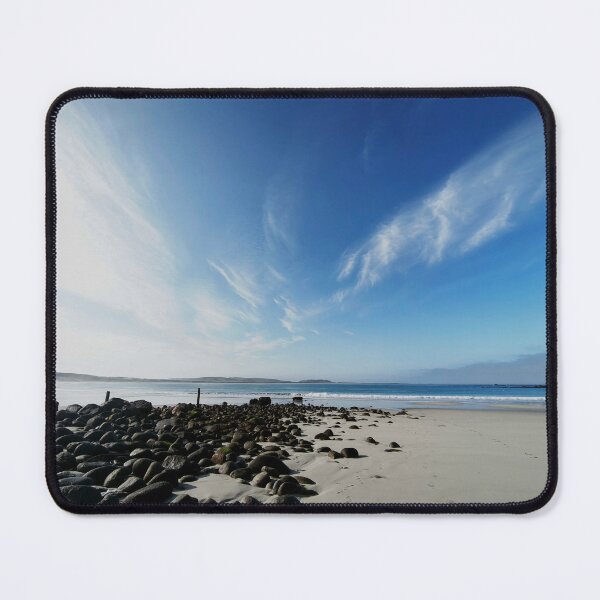 Item preview, Wide Sandy Beach with Footprints and Old Wooden Posts designed and sold by hanlahav.