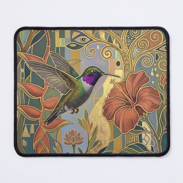 Item preview, Gilded Emerald Fury: Antillean Mango Art Nouveau Print designed and sold by FreiherrPK.