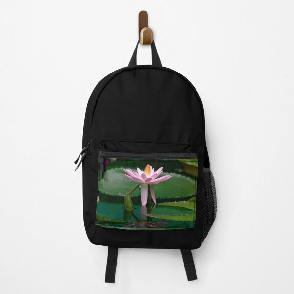 Item preview, Pink Water Lily and Giant Pad on an Emerald Pond  designed and sold by Twisted Light Images.