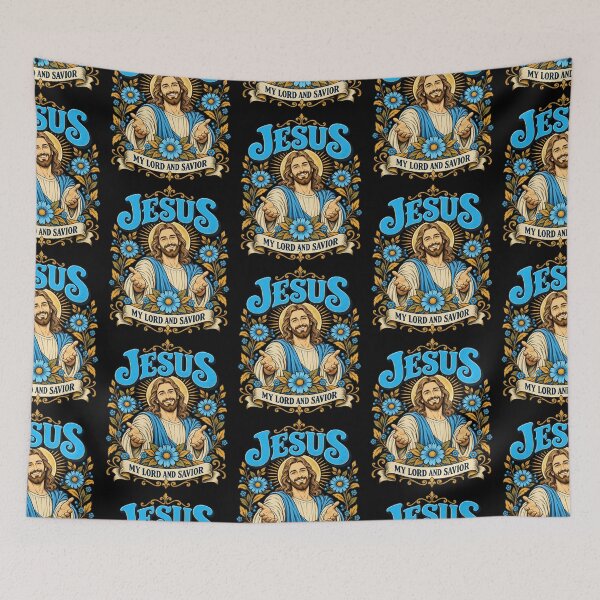 Item preview, Jesus My Lord And Savior Retro Floral Christian Faith Design designed and sold by Machomanshop.