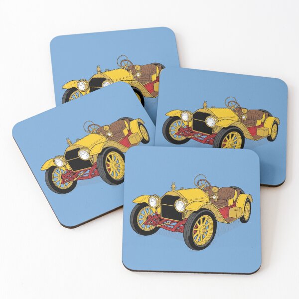 Item preview, The Yellow Coffin on Wheels: 1912 Stutz Bearcat Art Print designed and sold by FreiherrPK.