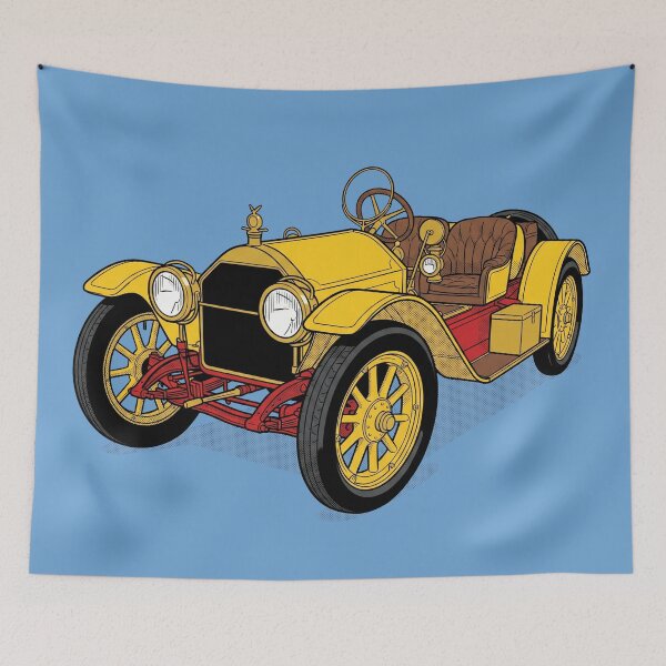 Item preview, The Yellow Coffin on Wheels: 1912 Stutz Bearcat Art Print designed and sold by FreiherrPK.