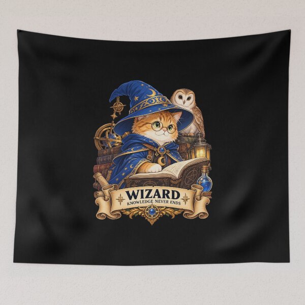 Item preview, Wizard Cat – Knowledge Never Ends designed and sold by StudioSand.