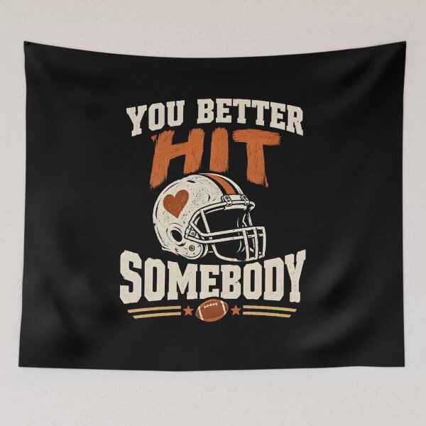 Item preview, You Better Hit Somebody Vintage Football Helmet Game Day Football Mom Retro Design designed and sold by ZyziowskyArt.