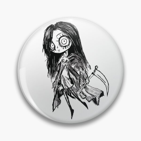 Item preview, Spooky Chibi Grim Reaper Girl - Kawaii Goth Halloween Design with Scythe designed and sold by BikTee.