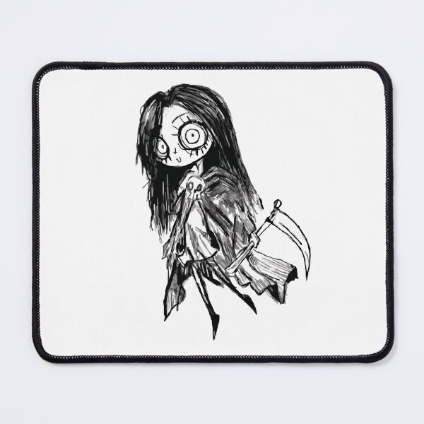 Item preview, Spooky Chibi Grim Reaper Girl - Kawaii Goth Halloween Design with Scythe designed and sold by BikTee.