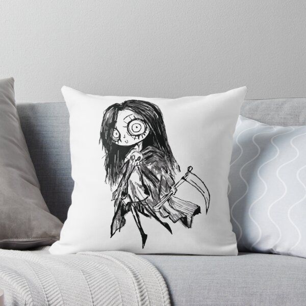 Item preview, Spooky Chibi Grim Reaper Girl - Kawaii Goth Halloween Design with Scythe designed and sold by BikTee.