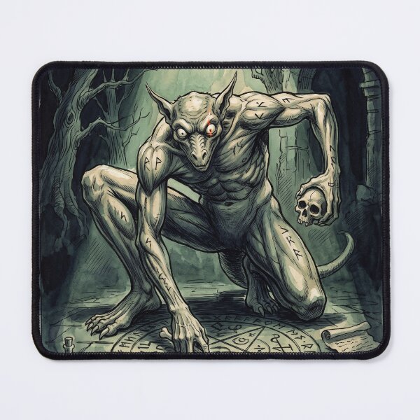 Item preview, The Subterranean Auditor: Mythological Cobold Gothic Art Print designed and sold by FreiherrPK.