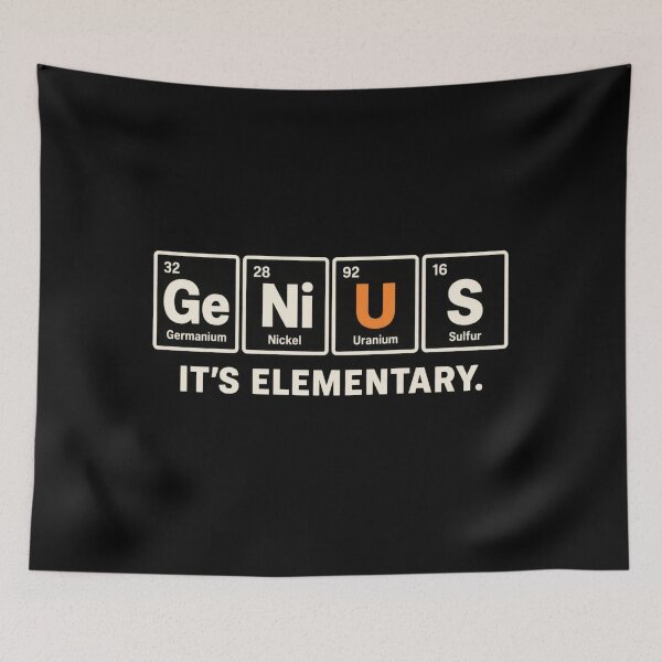 Item preview, Genius — It’s Elementary Chemistry Pun designed and sold by MotionBanana Art.