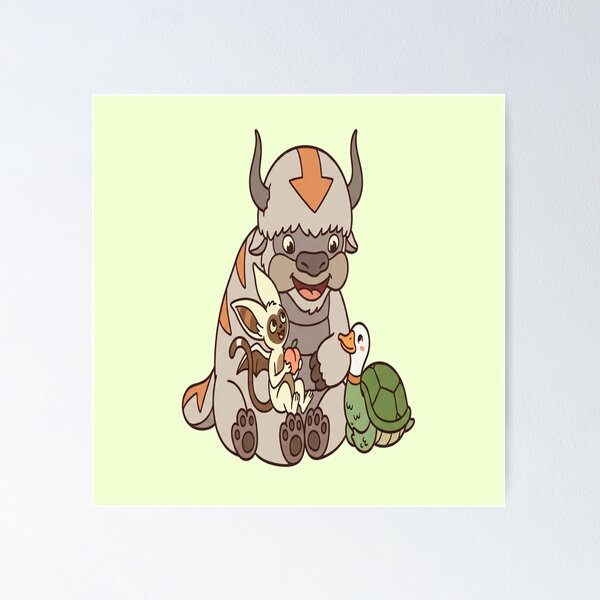 Item preview, Cute Appa Momo Turtle Duck Avatar Friends Art designed and sold by Fine-Arts-Lab.