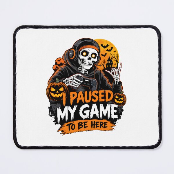 Item preview, I Paused My Game Skeleton Halloween Gamer Art designed and sold by Dmo3HarkoArt.