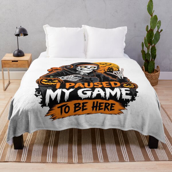 Item preview, I Paused My Game Skeleton Halloween Gamer Art designed and sold by Dmo3HarkoArt.