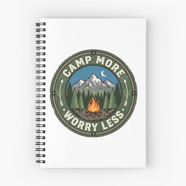 Item preview, Camp More Worry Less Badge designed and sold by Flamocha.