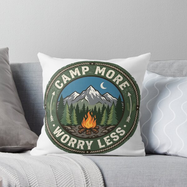 Item preview, Camp More Worry Less Badge designed and sold by Flamocha.