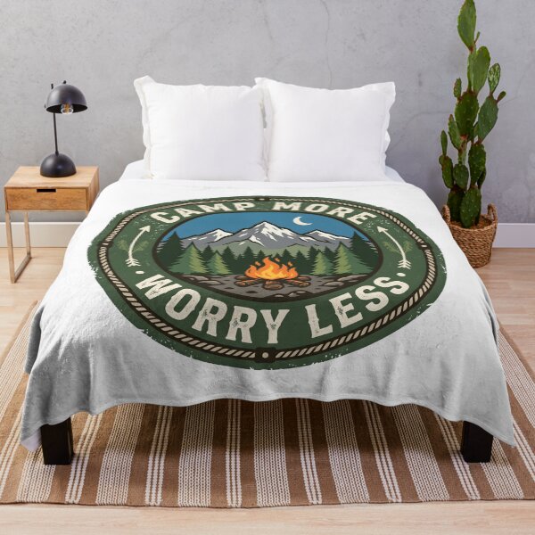 Item preview, Camp More Worry Less Badge designed and sold by Flamocha.