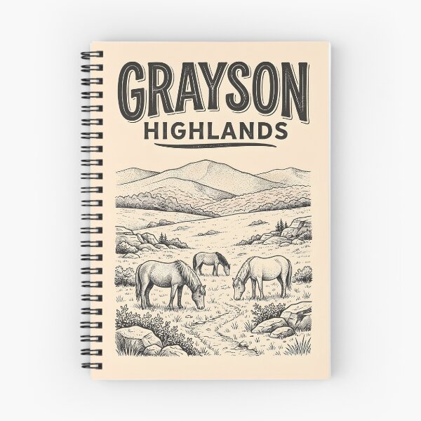 Item preview, Grayson Highlands State Park Virginia Wild Ponies Vintage Art designed and sold by Wild Places Paper Co..