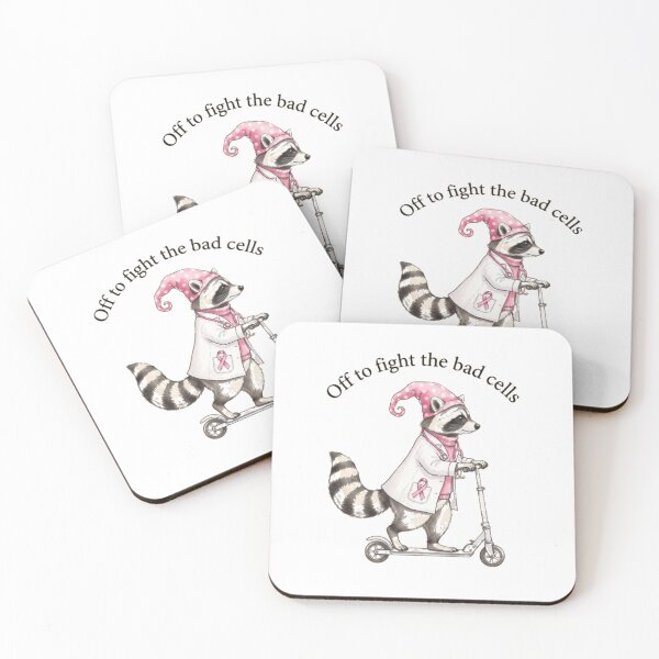 Item preview, Off to Fight Bad Cells Doctor Raccoon Breast Cancer Awareness designed and sold by boisomari.