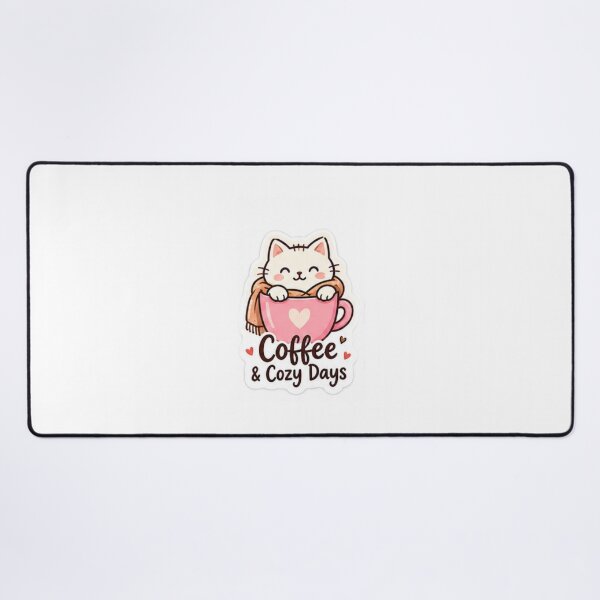 Item preview, Coffee & Cozy Days Cute Cat Coffee Lover Sticker – Cozy Aesthetic Design designed and sold by LearnFunStore.