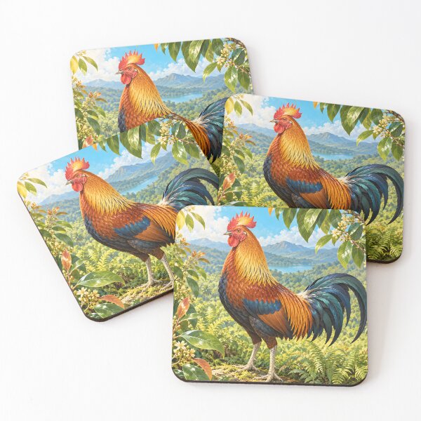 Item preview, Sri Lanka Junglefowl in a Bright Cinnamon Garden designed and sold by Jaani-T.