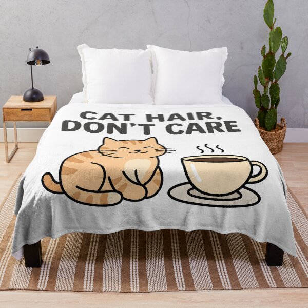Item preview, Cat Hair Don’t Care Coffee Meme designed and sold by Flamocha.