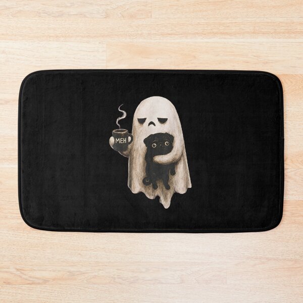 Item preview, Grumpy Ghost Holding Black Pug Dog Meh Coffee Cup Halloween  designed and sold by MatherFisher.