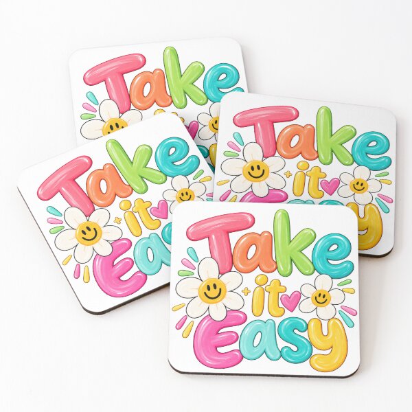 Item preview, Take It Easy Colorful Smiley Flower Positive Vibes designed and sold by wecrea.