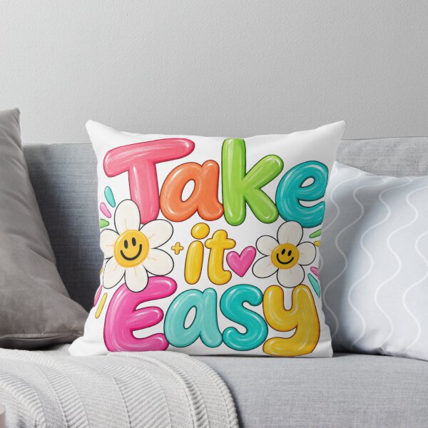 Item preview, Take It Easy Colorful Smiley Flower Positive Vibes designed and sold by wecrea.