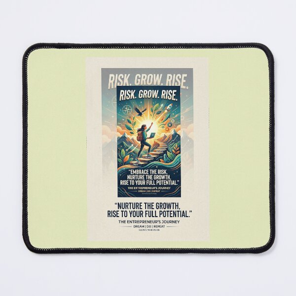 Item preview, Risk Grow Rise - The Entrepreneur's Journey Quote designed and sold by ArtworkNorth.