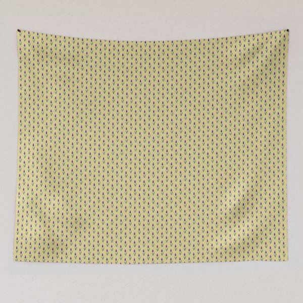 Item preview, Ditsy Whimsy Vintage Lavender Flowers Retro Print Yellow Purple Lilac designed and sold by Chatula Print Studio.