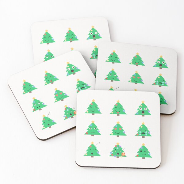 Item preview, Vibrant Kawaii Christmas Trees Emoji Set designed and sold by OlhaTironArt.