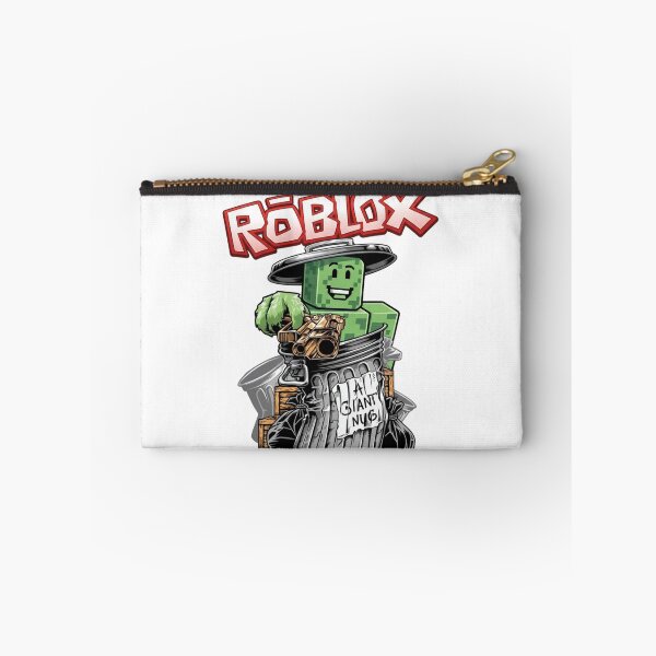 Item preview, Funny Trash Can Blocky Gamer Holding Golden Gun designed and sold by Alaric4you.