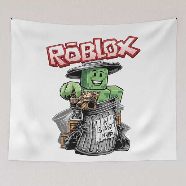 Item preview, Funny Trash Can Blocky Gamer Holding Golden Gun designed and sold by Alaric4you.