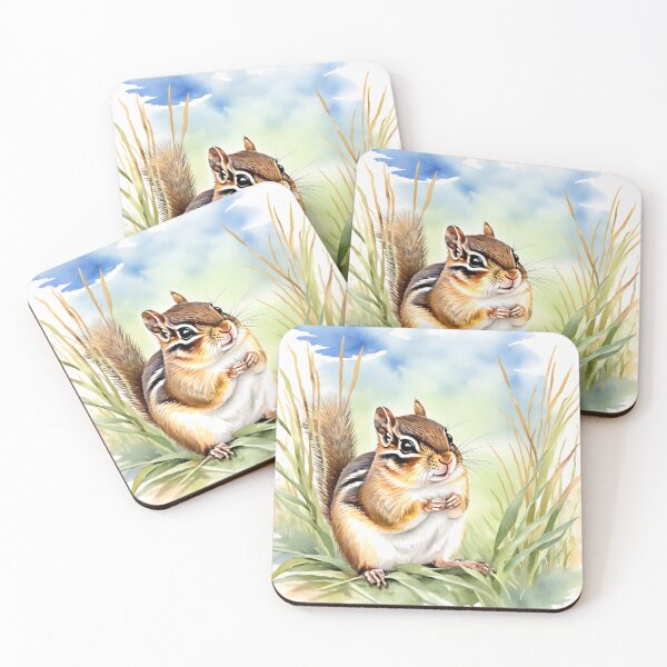 Item preview, Cute Watercolor Chipmunk in Meadow Grass designed and sold by Hackl20.
