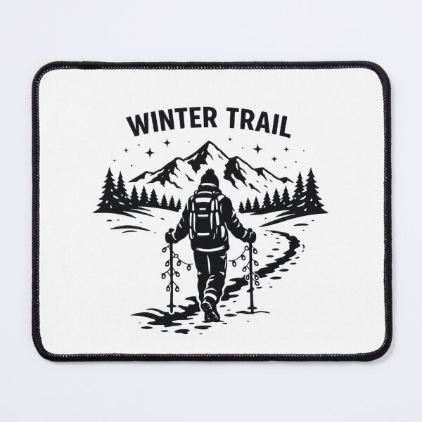 Item preview, Winter Trail Holiday Snowy Mountain Hiking Adventure Design designed and sold by GabeMountainArt.