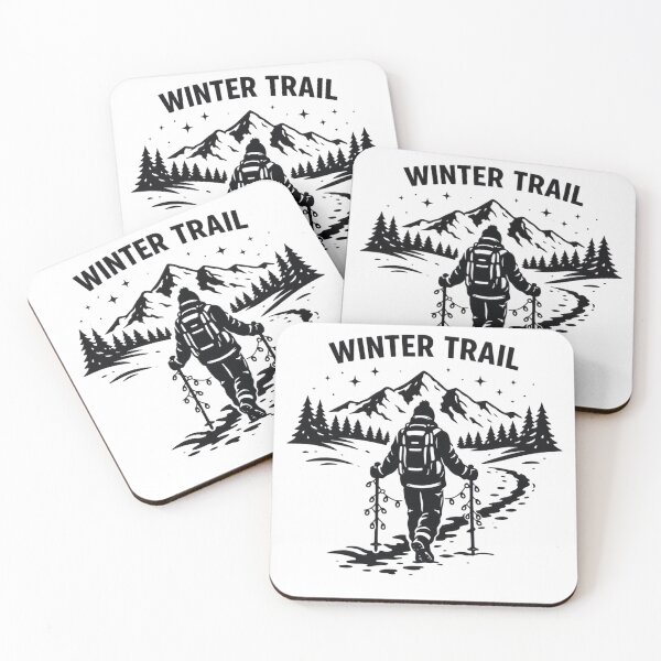 Item preview, Winter Trail Holiday Snowy Mountain Hiking Adventure Design designed and sold by GabeMountainArt.