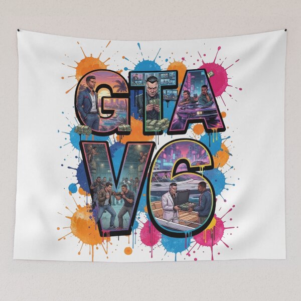 Item preview, Action Crime City Vice Heist Splatter Typography designed and sold by Alaric4you.