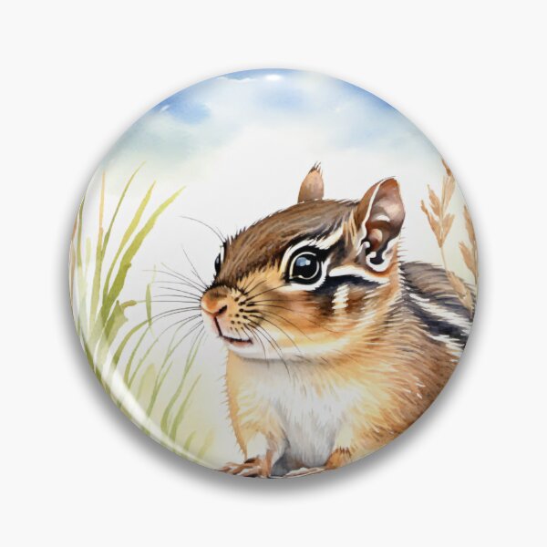 Item preview, Cute Watercolor Chipmunk in Meadow Grass designed and sold by Hackl20.