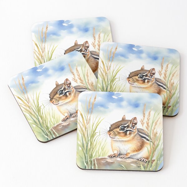 Item preview, Cute Watercolor Chipmunk in Meadow Grass designed and sold by Hackl20.