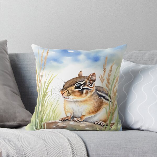 Item preview, Cute Watercolor Chipmunk in Meadow Grass designed and sold by Hackl20.