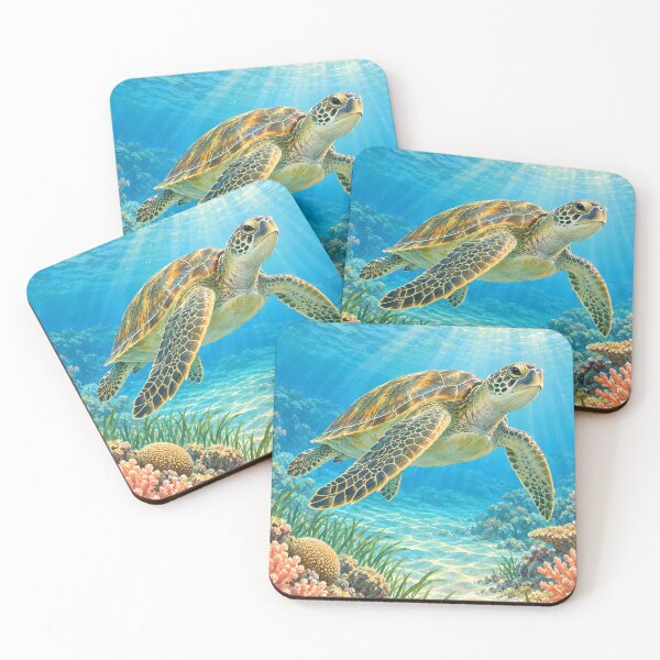 Item preview, Green Sea Turtle in a Bright Sri Lankan Coral Lagoon designed and sold by Jaani-T.