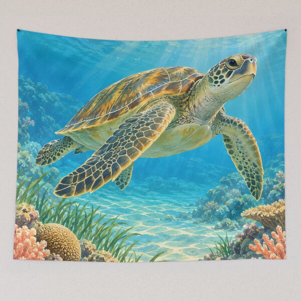 Item preview, Green Sea Turtle in a Bright Sri Lankan Coral Lagoon designed and sold by Jaani-T.