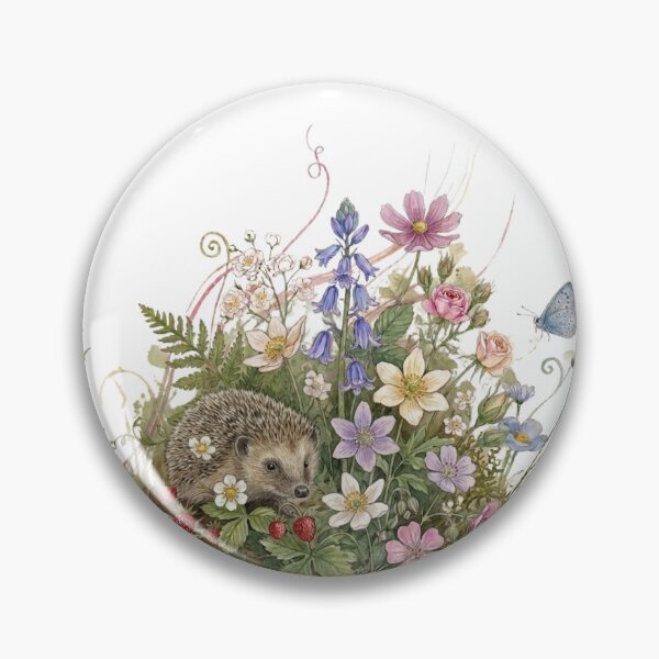 Item preview, Watercolor flowers and hedgehog designed and sold by YBY1981.