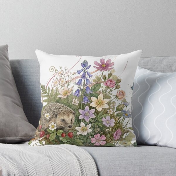 Item preview, Watercolor flowers and hedgehog designed and sold by YBY1981.