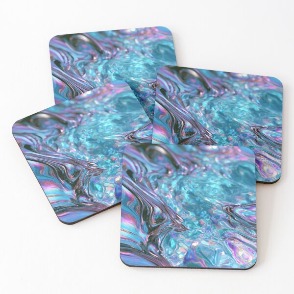 Item preview, Iridescent Liquid Metal Ocean Pattern designed and sold by lovesicklotus.