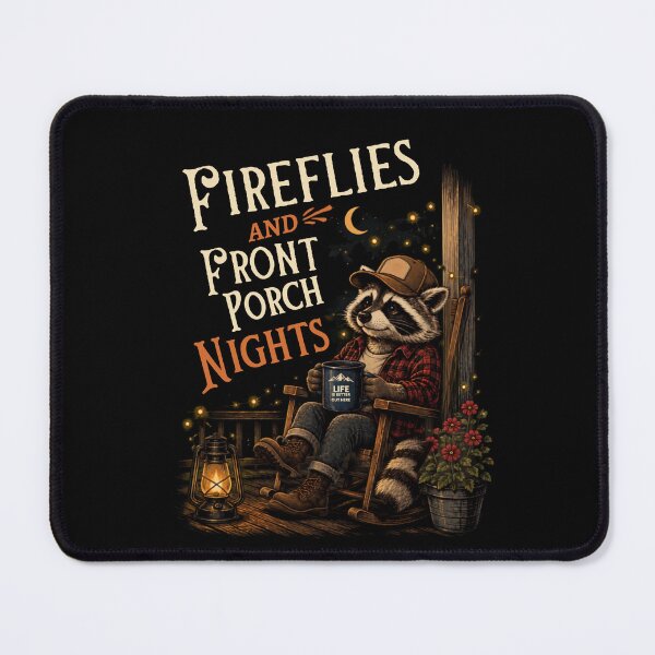 Item preview, Fireflies and Front Porch Nights Rustic Summer Raccoon designed and sold by Creative-Sanc.