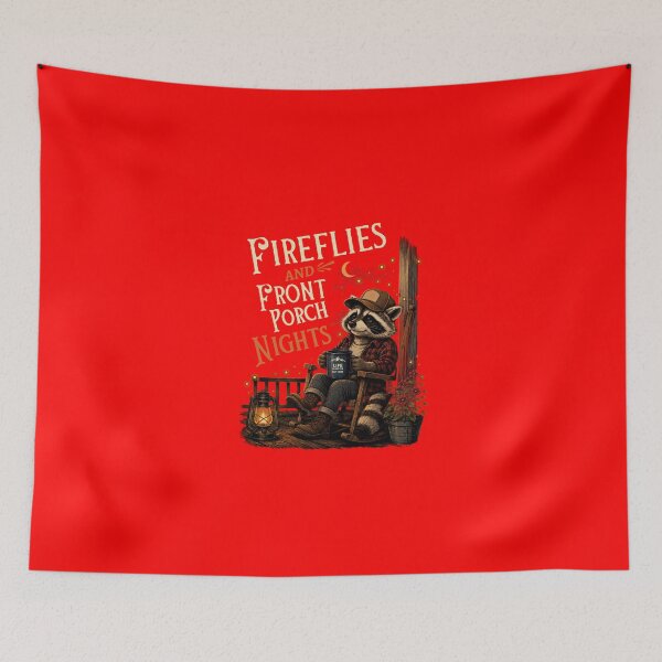 Item preview, Fireflies and Front Porch Nights Rustic Summer Raccoon designed and sold by Creative-Sanc.