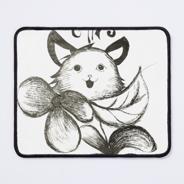 Item preview, Whimsical Flower Cat - Black and White Ink Drawing designed and sold by NipunCanvas7.