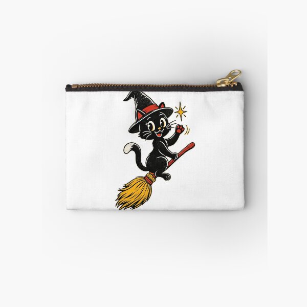 Item preview, Halloween Witch Cat Riding a Magic Broom designed and sold by StudioSand.