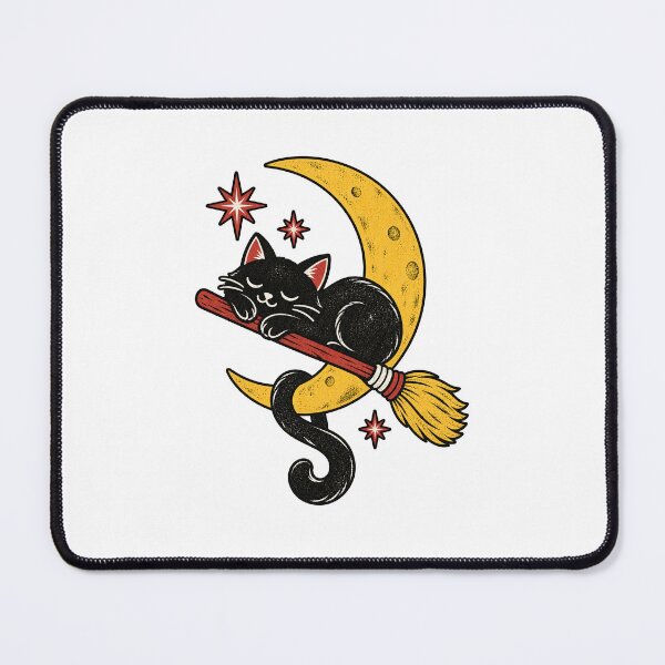 Item preview, Halloween Black Cat Napping on the Crescent Moon designed and sold by StudioSand.