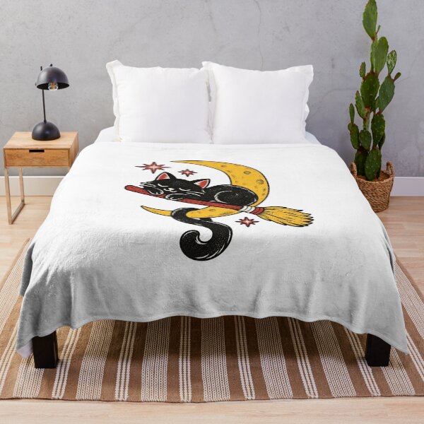 Item preview, Halloween Black Cat Napping on the Crescent Moon designed and sold by StudioSand.